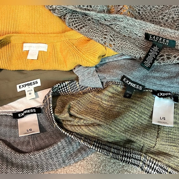 Mix & Match bundle lot Express Business Casual Leggings and tops size L - Picture 7 of 7